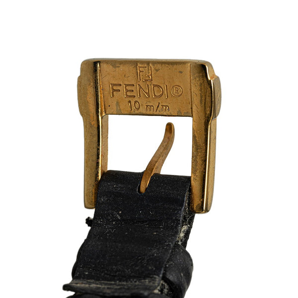 フェンディ カメレオン チェンジベルト5色 腕時計 640L クオーツ ホワイト文字盤 メッキ レザー レディース FENDI 【中古】