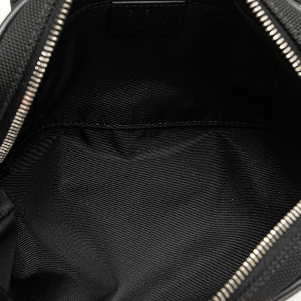 グッチ ロゴ ウエストバッグ ボディバッグ ショルダーバッグ 630919 ブラック キャンバス レザー メンズ GUCCI 【中古】