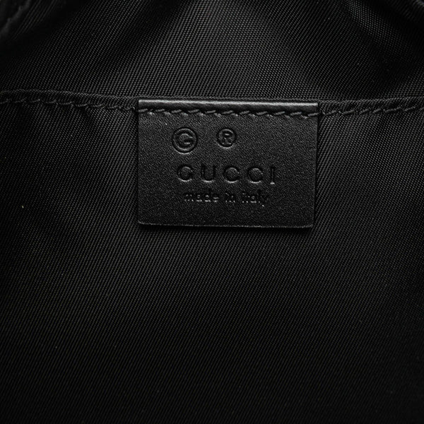 グッチ ロゴ ウエストバッグ ボディバッグ ショルダーバッグ 630919 ブラック キャンバス レザー メンズ GUCCI 【中古】