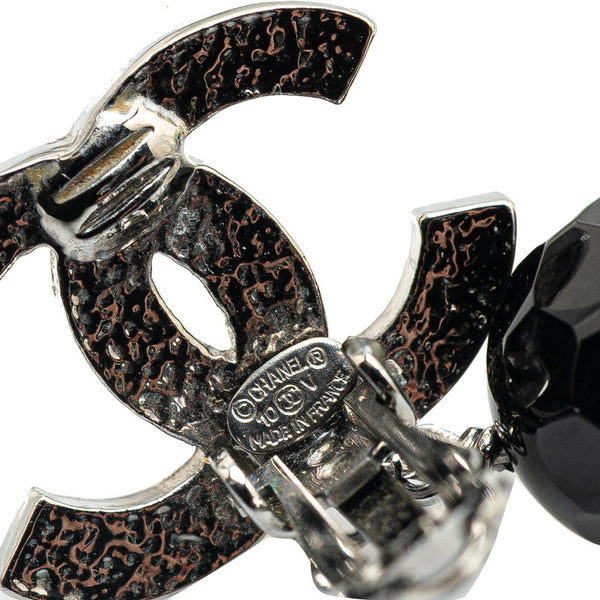 シャネル ココマーク スイング イヤリング シルバー ブラック メタル レディース CHANEL 【中古】