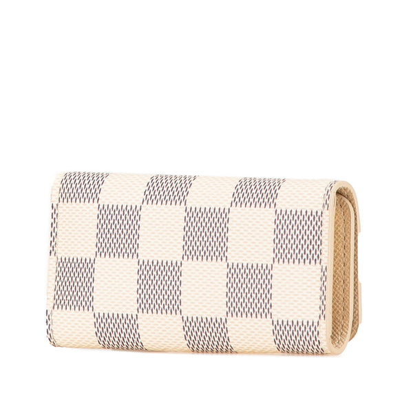 ルイ ヴィトン ダミエ アズール ミュルティクレ4 キーケース N60020 ホワイト PVC レザー レディース LOUIS VUITTON 【中古】