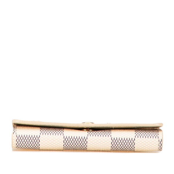 ルイ ヴィトン ダミエ アズール ミュルティクレ4 キーケース N60020 ホワイト PVC レザー レディース LOUIS VUITTON 【中古】
