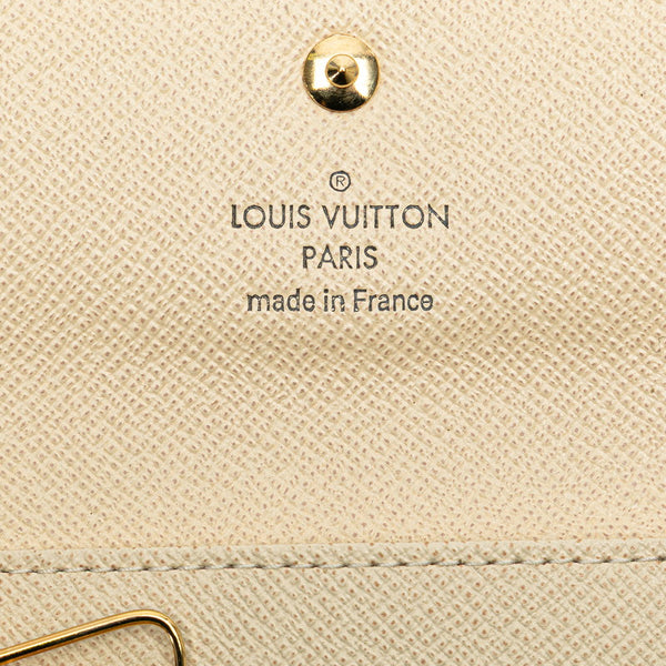 ルイ ヴィトン ダミエ アズール ミュルティクレ4 キーケース N60020 ホワイト PVC レザー レディース LOUIS VUITTON 【中古】