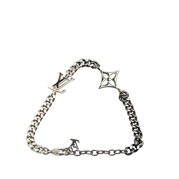 ルイ ヴィトン ブラスレLV インスティンク ブレスレット M00508 シルバー ブラック メタル レディース LOUIS VUITTON 【中古】
