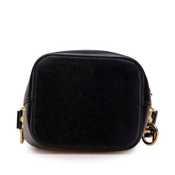 フェンディ モン トレゾール ミニ バケットバッグ ショルダーバッグ 2WAY 8BS010 ブラック レザー レディース FENDI 【中古】