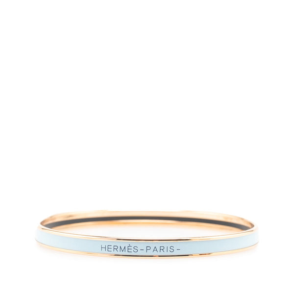 エルメス ユニ バングル ゴールド ライトブルー メッキ レディース HERMES 【中古】
