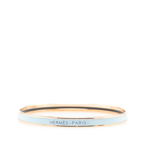 エルメス ユニ バングル ゴールド ライトブルー メッキ レディース HERMES 【中古】