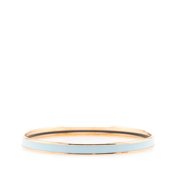 エルメス ユニ バングル ゴールド ライトブルー メッキ レディース HERMES 【中古】