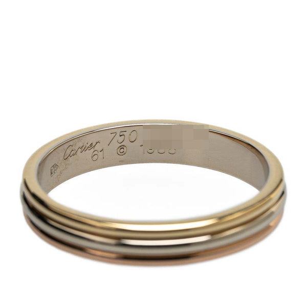 カルティエ K18YG イエローゴールド K18WG ホワイトゴールド K18PG ピンクゴールド スリーゴールドウエディング リング 指輪 #61 メンズ CARTIER 21号 【中古】