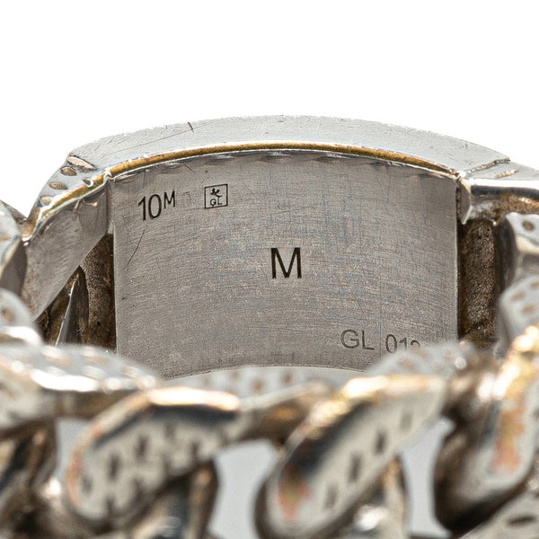 ルイ ヴィトン バーグ モンテーニュ リング 指輪 サイズ：M M66117 シルバー メタル メンズ LOUIS VUITTON 【中古】