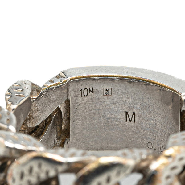 ルイ ヴィトン バーグ モンテーニュ リング 指輪 サイズ：M M66117 シルバー メタル メンズ LOUIS VUITTON 【中古】