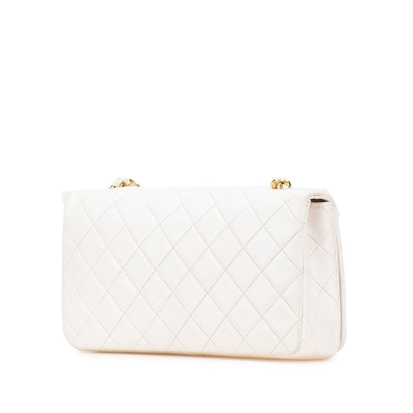 シャネル マトラッセ23 フルフラップ チェーンショルダーバッグ ホワイト ゴールド金具 ラムスキン レディース CHANEL 【中古】