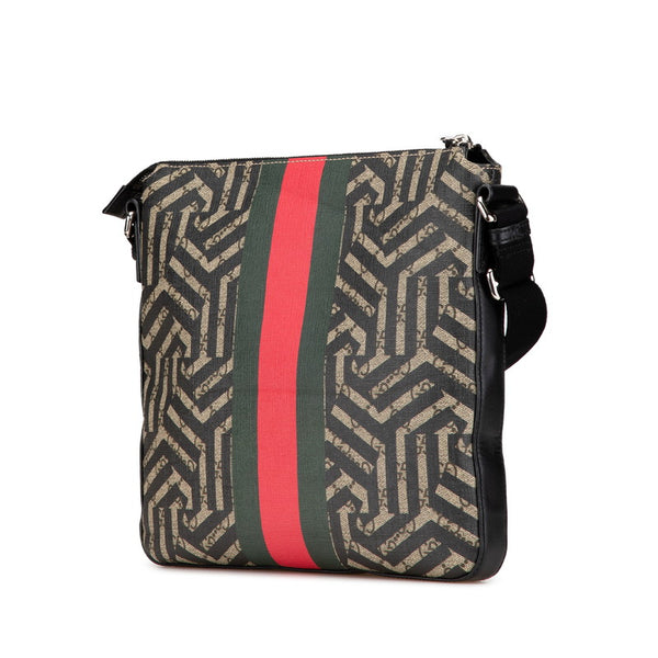 グッチ GGカレイド ウェブ ビー 蜂 ハチ メッセンジャーバッグ ショルダーバック 471466 213317 ブラック ブラウン PVC レザー レディース GUCCI 【中古】