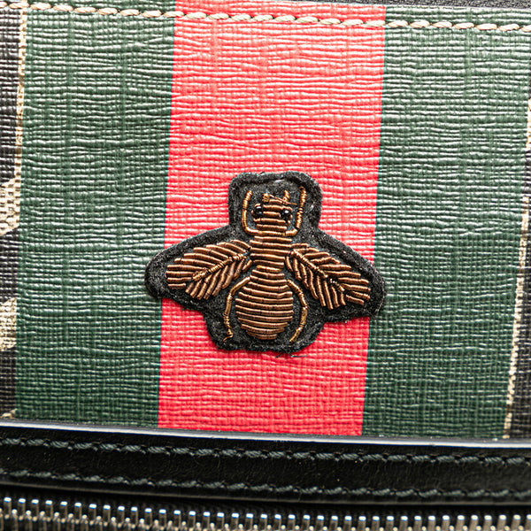 グッチ GGカレイド ウェブ ビー 蜂 ハチ メッセンジャーバッグ ショルダーバック 471466 213317 ブラック ブラウン PVC レザー レディース GUCCI 【中古】