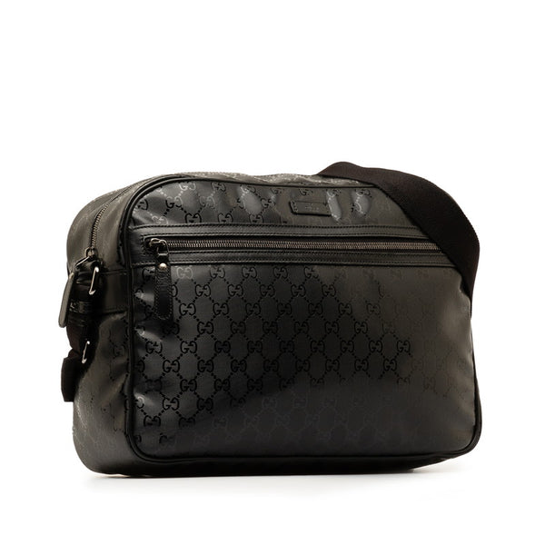 グッチ GGインプリメ 斜め掛け ショルダーバッグ 211107 ブラック PVC レザー レディース GUCCI 【中古】