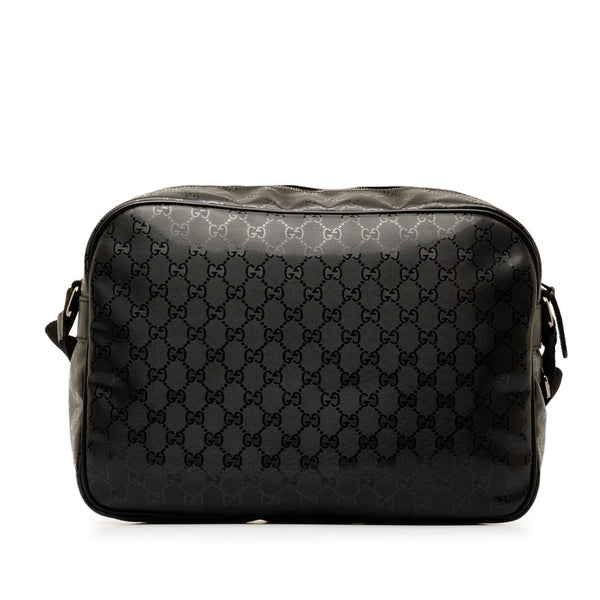 グッチ GGインプリメ 斜め掛け ショルダーバッグ 211107 ブラック PVC レザー レディース GUCCI 【中古】