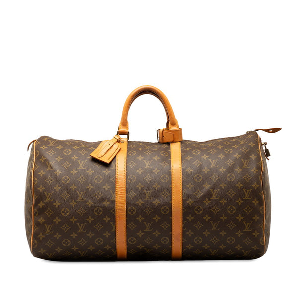 ルイ ヴィトン モノグラム キーポル55 ボストンバッグ M41424 ブラウン PVC レザー レディース LOUIS VUITTON 【中古】