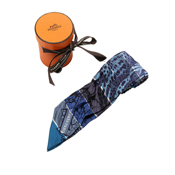 エルメス ツイリー ジャングル ラブ JUNGLE LOVE スカーフ ブルー マルチカラー シルク レディース HERMES 【中古】