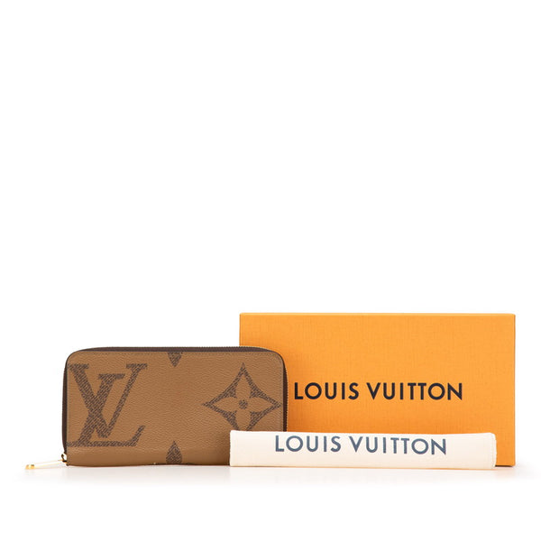 ルイ ヴィトン モノグラム ジャイアント リバース ジッピーウォレット 長財布 M69353 ブラウン PVC レザー レディース LOUIS VUITTON 【中古】