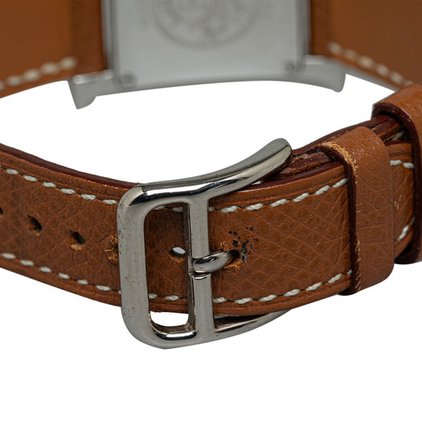 エルメス Hウォッチ 腕時計 HH1.210 クオーツ ホワイト文字盤 ステンレススチール レザー レディース HERMES 【中古】