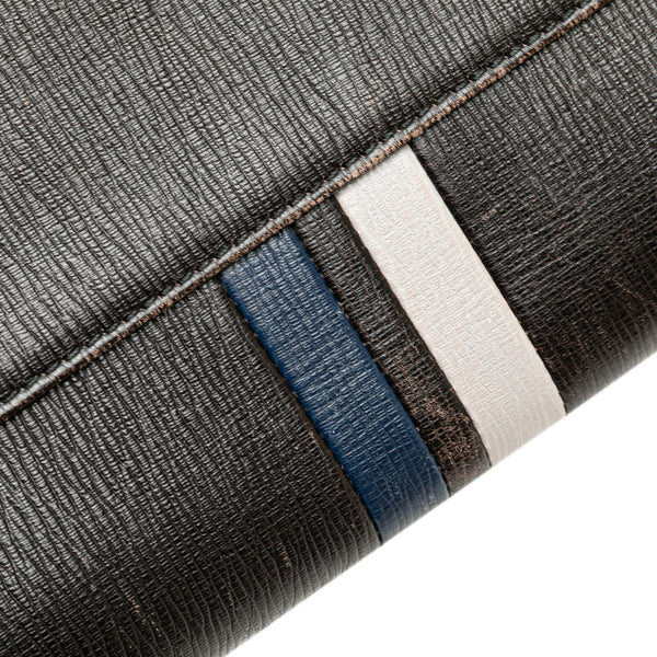 サルヴァトーレフェラガモ 斜め掛け ショルダーバッグ FZ-94 9671 ブラック ブルー グレー レザー レディース Salvatore Ferragamo 【中古】