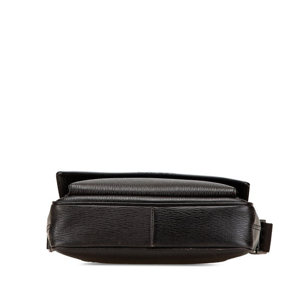 サルヴァトーレフェラガモ 斜め掛け ショルダーバッグ FZ-94 9671 ブラック ブルー グレー レザー レディース Salvatore Ferragamo 【中古】