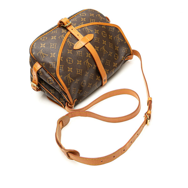 ルイ ヴィトン モノグラム ソミュール30 斜め掛け ショルダーバッグ M42256 ブラウン PVC レザー レディース LOUIS VUITTON 【中古】
