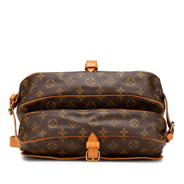 ルイ ヴィトン モノグラム ソミュール30 斜め掛け ショルダーバッグ M42256 ブラウン PVC レザー レディース LOUIS VUITTON 【中古】