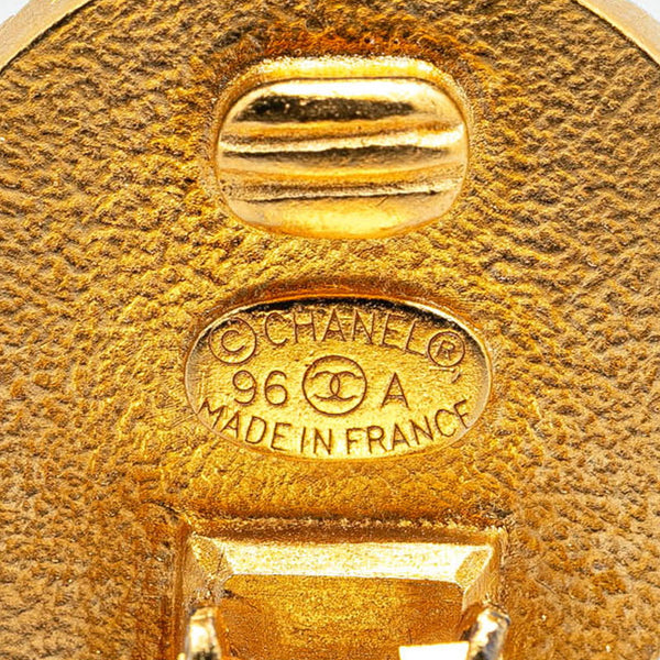 シャネル ココマーク ラウンド イヤリング ゴールド ブラック メッキ レディース CHANEL 【中古】