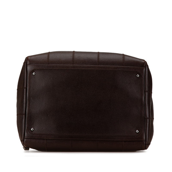 シャネル チョコバー ココマーク ハンドバッグ ミニボストンバッグ ブラウン キャビアスキン レディース CHANEL 【中古】