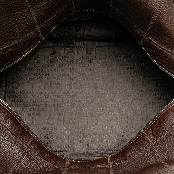 シャネル チョコバー ココマーク ハンドバッグ ミニボストンバッグ ブラウン キャビアスキン レディース CHANEL 【中古】