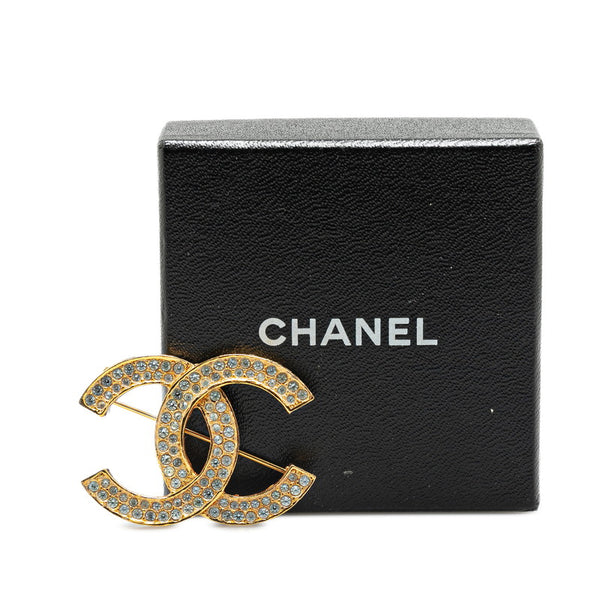 シャネル ヴィンテージ ココマーク ブローチ ゴールド メッキ ラインストーン レディース CHANEL 【中古】