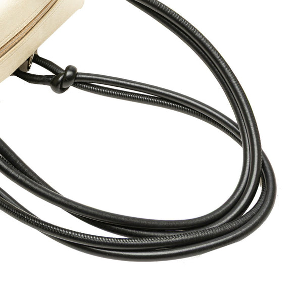 シャネル カンボンライン パイソン ハンドバッグ ホワイト ブラック　ベージュ ラムスキン レディース CHANEL 【中古】