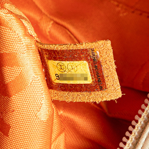 シャネル カンボンライン パイソン ハンドバッグ ホワイト ブラック　ベージュ ラムスキン レディース CHANEL 【中古】