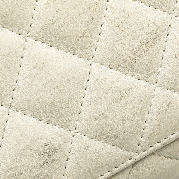 シャネル カンボンライン パイソン ハンドバッグ ホワイト ブラック　ベージュ ラムスキン レディース CHANEL 【中古】