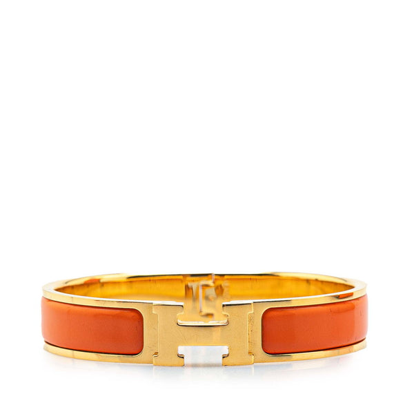 エルメス クリックH PM ブレスレット ゴールド オレンジ メッキ レディース HERMES 【中古】