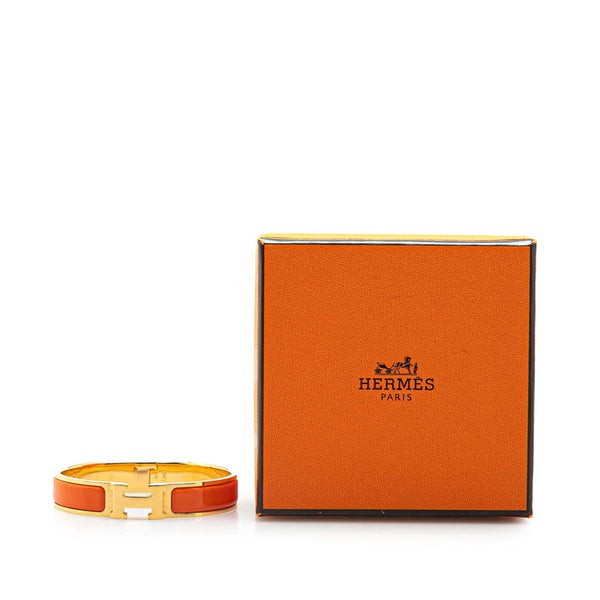 エルメス クリックH PM ブレスレット ゴールド オレンジ メッキ レディース HERMES 【中古】
