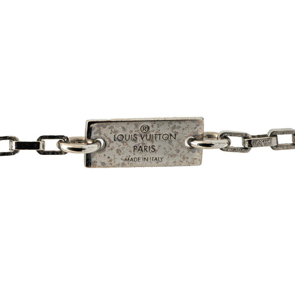 ルイ ヴィトン ダミエ コリエ ダミエカラーズ ネックレス M62490 シルバー ブラック メタル レディース LOUIS VUITTON 【中古】