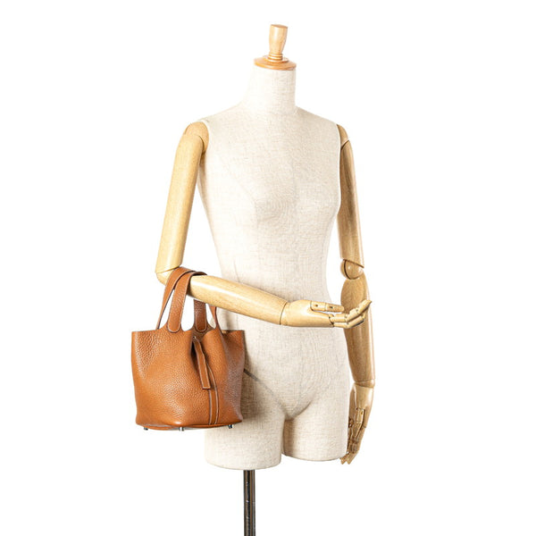 エルメス ピコタンPM ハンドバッグ ゴールド（ブラウン） トリヨンクレマンス レディース HERMES 【中古】