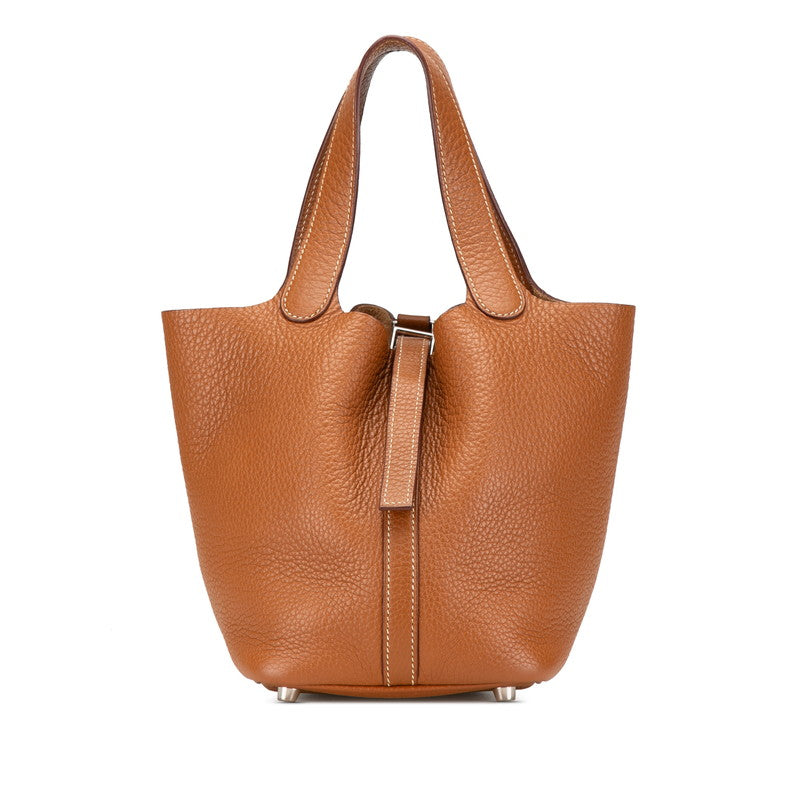 エルメス ピコタンPM ハンドバッグ ゴールド（ブラウン） トリヨンクレマンス レディース HERMES 【中古】