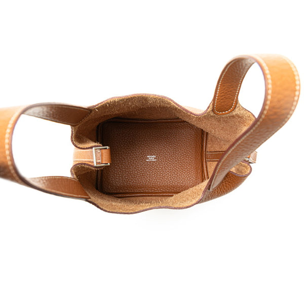 エルメス ピコタンPM ハンドバッグ ゴールド（ブラウン） トリヨンクレマンス レディース HERMES 【中古】