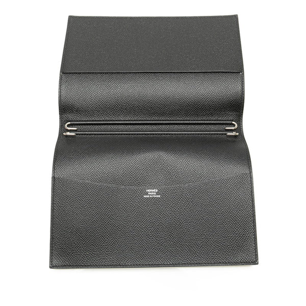 エルメス アジェンダGM 手帳カバー ブックカバー ノートカバー ブラック ヴォーエプソン メンズ HERMES 【中古】
