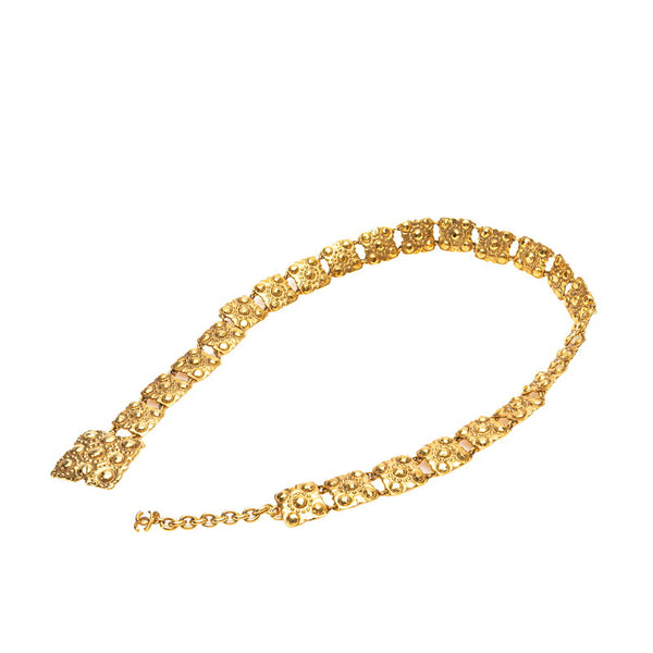 シャネル ヴィンテージ ココマーク スクエア ベルト ゴールド メッキ レディース CHANEL 【中古】
