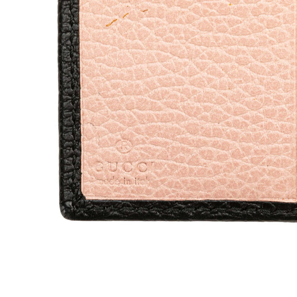 グッチ GGマーモント ボウ 二つ折り財布 524298 ブラック レザー レディース GUCCI 【中古】