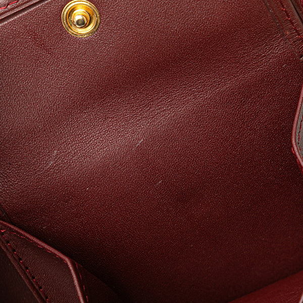 カルティエ マストライン 二つ折り財布 ワインレッド ボルドー レザー レディース CARTIER 【中古】