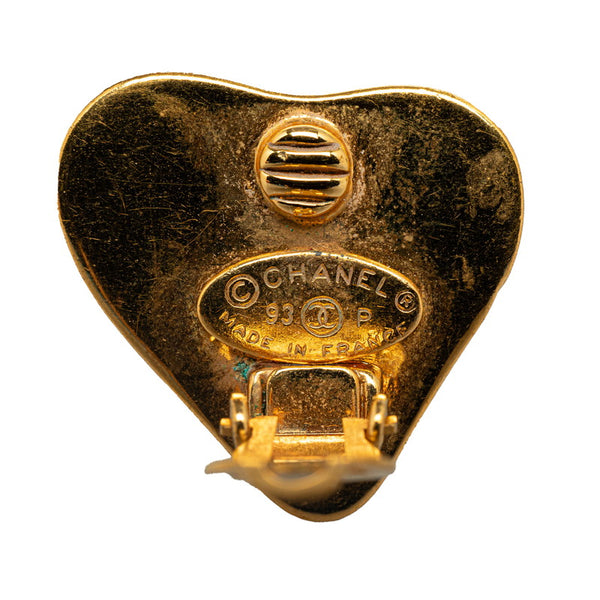 シャネル ココマーク ハート イヤリング ゴールド メッキ レディース CHANEL 【中古】