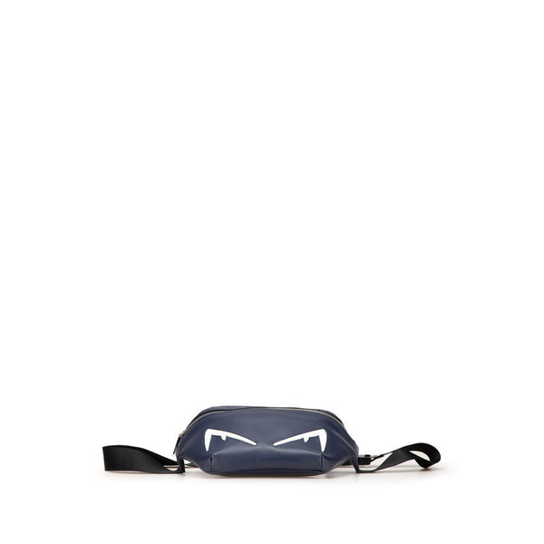 フェンディ バグズアイ ウエストバッグ ボディバッグ 7VA434 ネイビー レザー メンズ FENDI 【中古】
