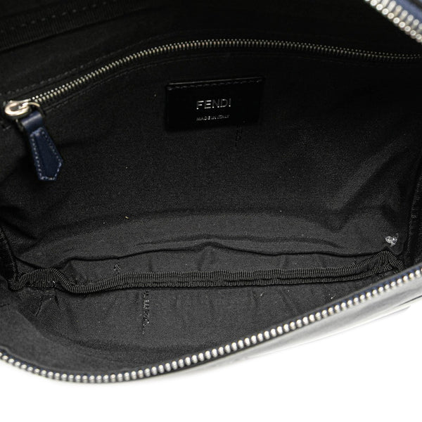 フェンディ バグズアイ ウエストバッグ ボディバッグ 7VA434 ネイビー レザー メンズ FENDI 【中古】