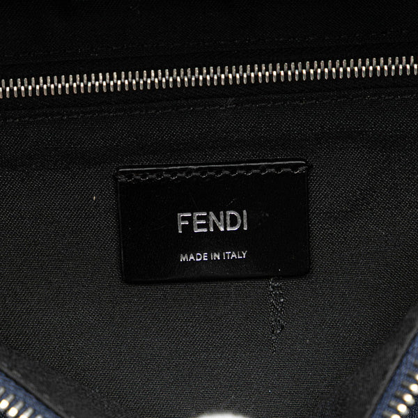 フェンディ バグズアイ ウエストバッグ ボディバッグ 7VA434 ネイビー レザー メンズ FENDI 【中古】