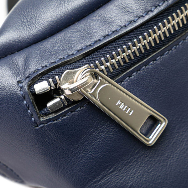 フェンディ バグズアイ ウエストバッグ ボディバッグ 7VA434 ネイビー レザー メンズ FENDI 【中古】